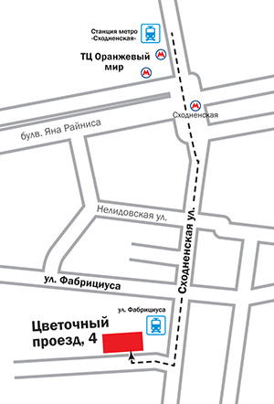 Cхема проезда к Major Renault Цветочный